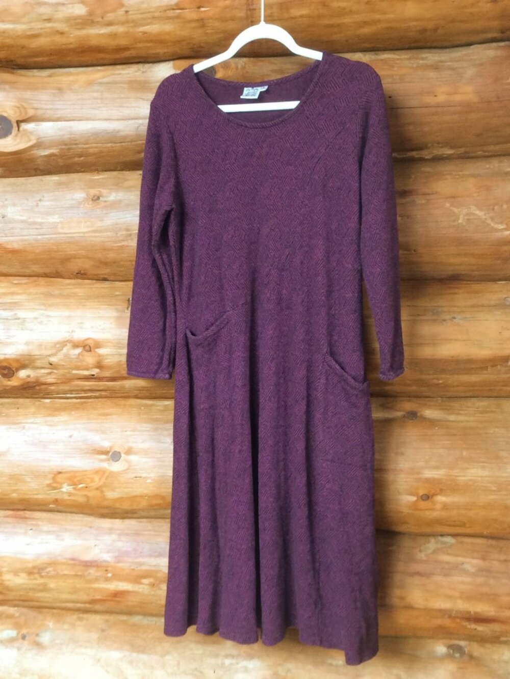 Parsley & Sage Viola Purple & Black Geometric Print Dress Size Large